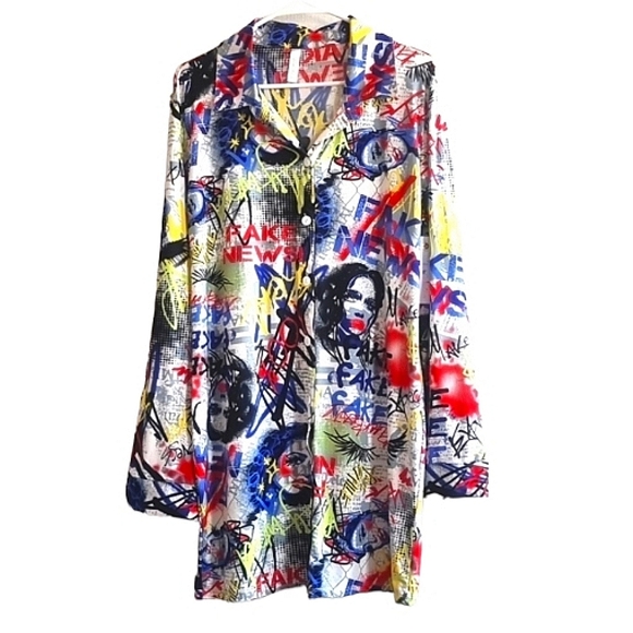 Love Nation Dresses & Skirts - Plus Size Printed Buttondown Dress Long Top